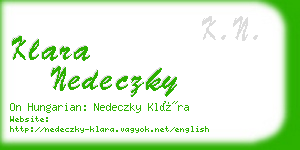 klara nedeczky business card